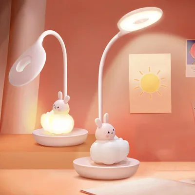 Kinder-Bureaulampe LED, USB, 3 Lichtmodi, dimmbar, rosa