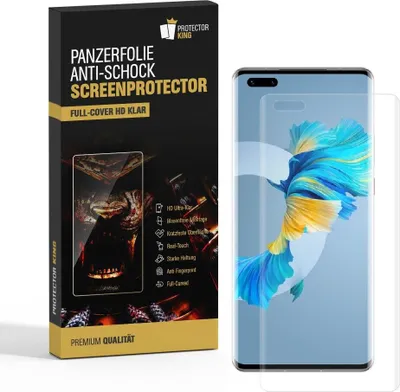 Produktbild von 2x Panzerfolie für Huawei Mate 40 FULL CURVED ANTI-SHOCK Displayschutz Schutzfolie HD-KLAR PET Kunststoff Displayfolie Folie
