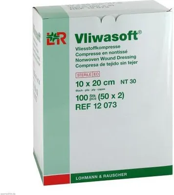 Zdjęcie produktu dla Kompresy włókninowe Vliwasoft sterylne 10x20 cm 6l. 50X2 szt