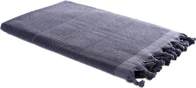 Produktbild von Famanu Peshtemal Handtuch 2-in-1 Dunkelgrau - Strandhandtuch, Badetuch, Hamamtuch