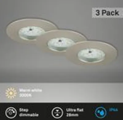 Produktbild von LED Einbauleuchten schwenkbar 3er Set 6,5 W silber Kunststoff Briloner