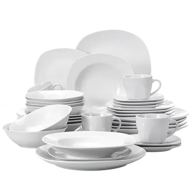 Produktbild von MALACASA, ELISA, 36-tlg Porzellan Geschirrset, Tafelservice mit Schale, Kaffeeservice, Dessertteller, Suppenteller, Essteller, 6 Personen