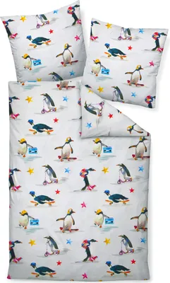 Produktbild von Janine Design Mako-Satin-Bettwäsche-Garnitur modern art S 42132 Farbe mulitcolor silber Größe 155x220+80x80