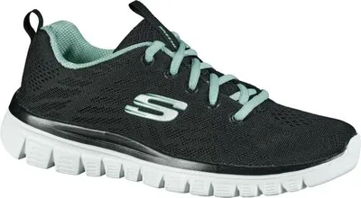 Produktbild von Skechers Graceful, Damen Mesh Sneakers, Sportschuhe in schwarz, Skechers Memory Foam Fußbett, in der Maschine waschbar