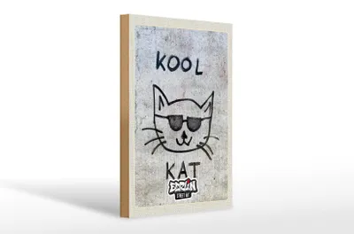 Produktbild von Holzschild Reise 20x30cm Berlin Hauptstadt Street Art Katze