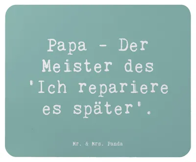 Produktbild von Mr. & Mrs. Panda Mouse Pad Spruch Papa Meister - Meeresbrise - Geschenk, Humor, pc mausunterlage, Liebe, Mousepad, Familiendynamik, Mauspad, Daddy, Zaudern, laptop, Dad