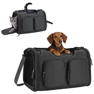 Faltbare Transporttas für Katzen/Hunde bis 6 kg, grau