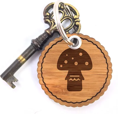 Produktbild von Mr. & Mrs. Panda Schlüsselanhänger Fliegenpilz - Geschenk, Anhänger, Pilz, schlüssel, Taschenanhänger, Glückspilz, Holzanhänger, Holz