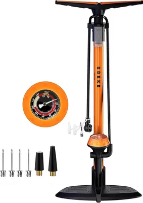 Obrázok produktu pre Podlahová pumpa na bicykel GOBKO s manometrom, pumpa na pneumatiky Presta Schrader 160 psi