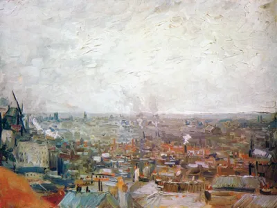 Obrázek produktu pro Vincent Van Gogh Art Print Obraz - Pohled na Paříž z Montmartru, 1886 (60 x 80 cm)