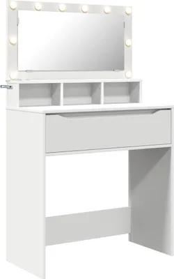 Obrázok produktu pre Toaletné stolíky do spálne so zásuvkou Biela 80 x 39,6 x 135 cm