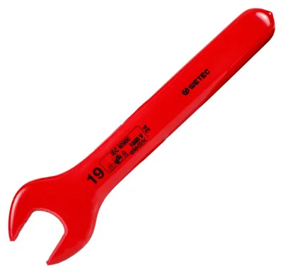Produktbild von WETEC Einmaulschlüssel, DIN 7446, Schlüsselweite 19 mm, 1.000 V/VDE/GS
