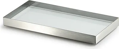 Produktbild von Kammschale - Ablage aus Edelstahl (matt) und weißem Glas