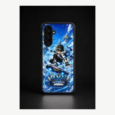 Productafbeelding van Samsung A26 hoesje, telefoonhoesje, beschermhoesje, case met het motief van een motorracer – LUNØIR ©