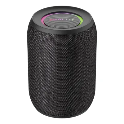 Obrázok produktu pre ZEALOT S32Pro – prenosný bezdrôtový reproduktor s technológiou BT 5.2, vodotesný reproduktor s certifikáciou IPX5, Hi-Fi zvuk, mikrofón, AUX, TF karta, USB, bezdrôtový vonkajší reproduktor, dlhá výdrž batérie, kompaktný a prenosný, ideálny na párty, kompatibilný s iOS a Android