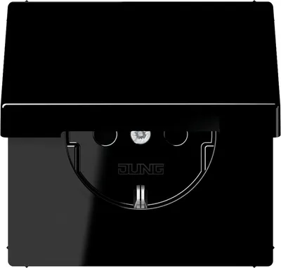 Produktbild von Jung LS1520KIKLSW SCHUKO Steckdose mit Klappdeckel KI