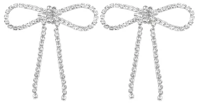 Produktbild von 2 Stück Strass-Broschen, Quaste, Schleife, herzförmiges Schmuckzubehör mit Schnallenstiften, 5,5 x 7 cm