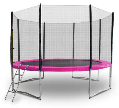 Produktbild von Trampolin-King 305cm Trampolin mit Sicherheitsnetz, Randabdeckung, Leiter, Pink, MS-17128