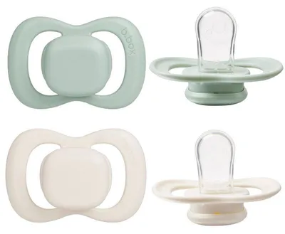 Obrázok produktu pre Silikónové cumlíky B.box 0–6 mesiacov, 2 ks – tyrkysová/vanilková