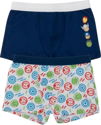 Produktbild von Marvel The Avengers Boxershorts für Jungen - Kinder Unterhose Unterwäsche Boxer Blau/Grau (2er Pack) 134-140