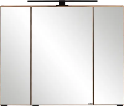 Produktbild von Spiegelschrank 80 cm mit LED-Aufbauleuchte in Wotan Eiche Nb. MARLING-03, B/H/T ca. 80/64/20 cm