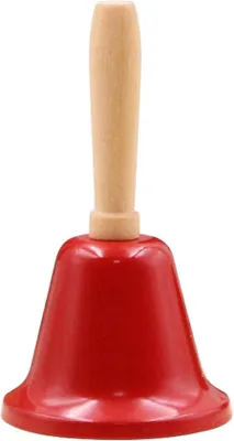 Image de Cloche en bois, très sonore, cloche de Noël, laiton, rouge, grande, Noël
