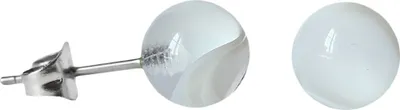 Produktbild von Chirurgenstahl Ohrstecker mit marmorierter Acrylkugel Farbe - Transparent