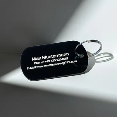 Produktbild von Aluminium Gepäckanhänger mit individueller Beschriftung, für Koffer, Taschen und Rucksäcke, wasserfest und extrem robust