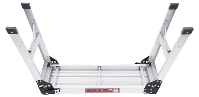 Image de Plateforme de travail pliable, alliage d'aluminium, capacité de charge de 150 kg, dimensions : 120 cm x 50 cm, dimensions pliée : 120 cm x 50 cm x 10 cm, stabilité trapézoïdale