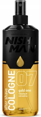 A bottle of Nishman aftershave cologne.