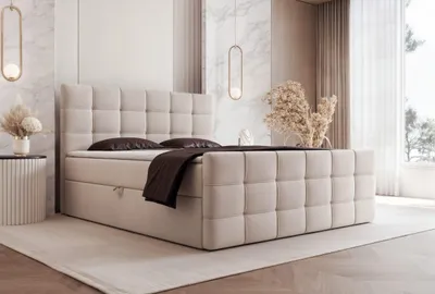 Produktbild von Boxspringbett "SERENO" mit Stauraum und Kopfteil