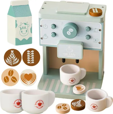 Produktbild von Kaffeemaschine Holzspielzeug Küchenzubehör Kinder Geschenkset