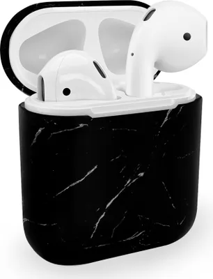 Produktbild von Hülle Marmor Muster kompatibel AirPods 1 2 Qi Case robuster Bumper Muster