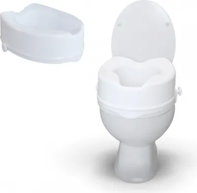 Obrázok produktu pre Mobiclinic, zdvihák záchodového sedadla, 14 cm, titán, , zdvihák záchodového sedadla, nástavec na WC pre seniorov, pomôcky na WC, extra stabilný, biely