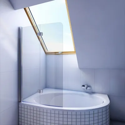 Produktbild von BADLAND Duschabtrennung 2-teilig DS 100x140cm 5mm Glas Gehärtetes Transparentes Glas