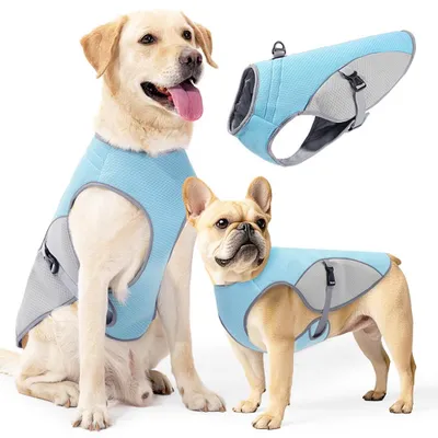 Hunde-Kühlweste, atmungsaktiv, für Sommer (Blau, S)