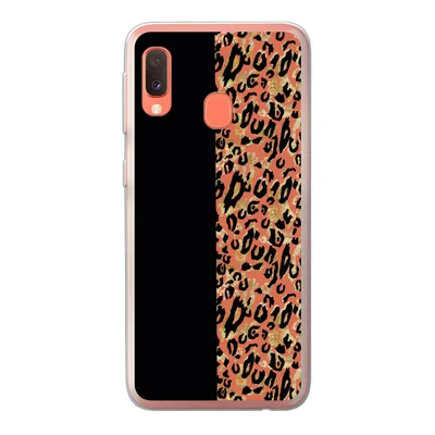 Produktbild von MuchoWow® Handyhülle Schutzhülle Hülle für Samsung Galaxy A20e Pantherdruck - Gold - Schwarz Silikon Softcase Handy Hülle - Abdeckung
