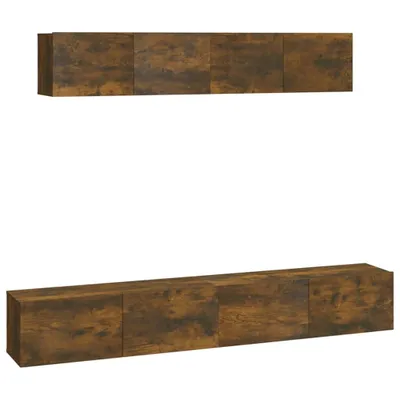 Immagine prodotto di vidaXL Set di mobili TV 4 pezzi in legno di quercia affumicata