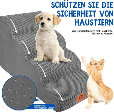 Zdjęcie produktu dla Schodki dla psa do łóżka i sofy – 72,4 x 39,9 x 52,1 cm
