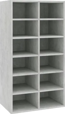 Image de vidaXL Étagère à chaussures gris béton 54x34x100,5 cm Bois composite