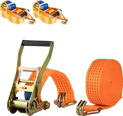 Produktbild von Safetytex 3x Spanngurt 8 Meter 50mm 5000kg 2tlg LKW Anhänger Zurrgurt orange
