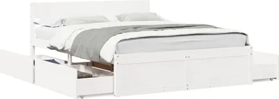 Image de vidaXL Lit en pin massif sans matelas blanc 140x200 cm