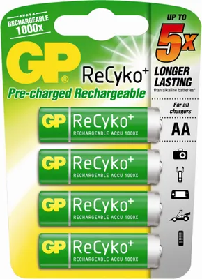 Produktbild von GP Batteries AA, Wiederaufladbarer Akku, AA, Nickel-Metallhydrid (NiMH), 1,2 V, 4 Stück(e), 2000 mAh