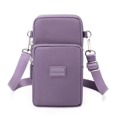 Produktbild von OKWISH Handytasche zum Umhängen, große Kapazität Handy Umhängetasche Damen Leder，Handytasche mit Geldbörse zum Umhängen，umhängetasche Breiter Lila