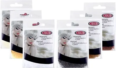 Produktbild von A&A Haarnetz dünn hellblond 3 Stück