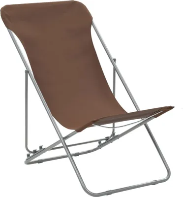 Produktbild von vidaXL Klappbare Strandstühle 2 Stk. Stahl und Oxford-Gewebe Braun