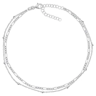 Image de ANK101W Chaîne double élégante en argent pour la jambe