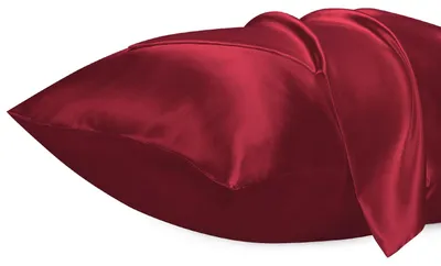 Produktbild von Set mit 2 Satin-Kissenbezügen, 40 x 80 cm, seidig weich, haut- und haarschonend, -, bordeauxrot