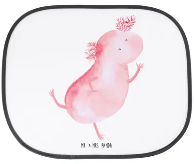 Produktbild von Mr. & Mrs. Panda Sonnenschutz Auto Axolotl Tanzen - Weiß - Geschenk, Sonnenblende, Lurche, Lurch, Fenster, für, Freudig, gut Gelaunt, fensterblende, Autoscheiben
