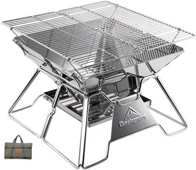 Produktbild von Famanu Tragbarer Grill Faltgrill für Camping und Outdoor - Edelstahl